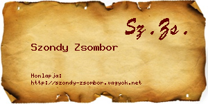 Szondy Zsombor névjegykártya
